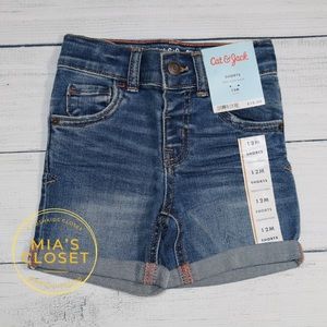 NWT Cat & Jack Jean Shorts 12M